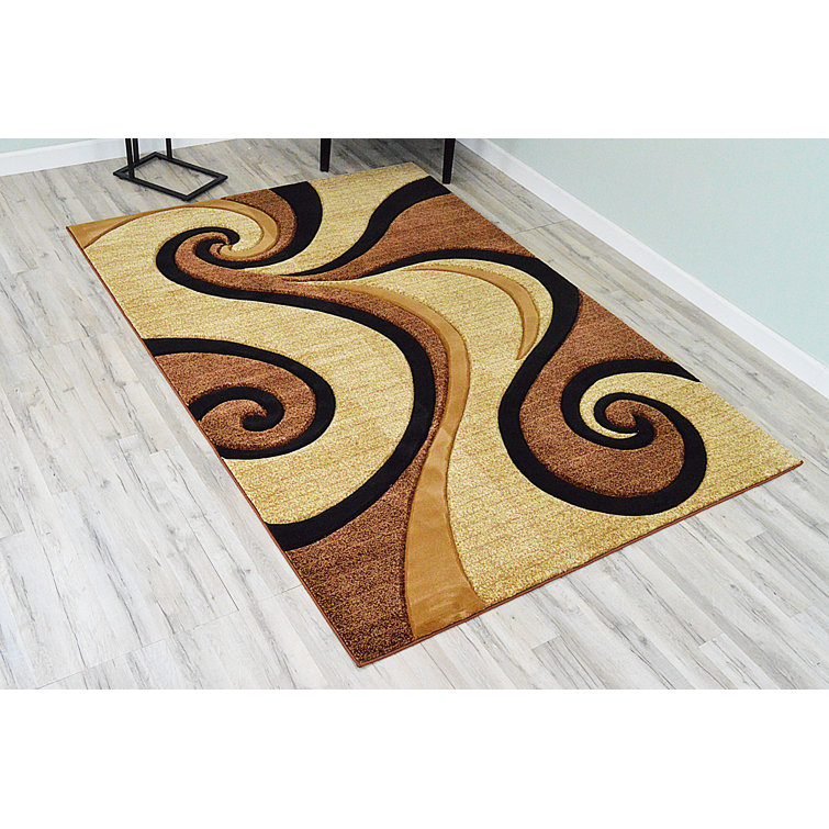 Ivy Bronx Mccampbell Abstract Beige/Brown/Black Area Rug & Reviews